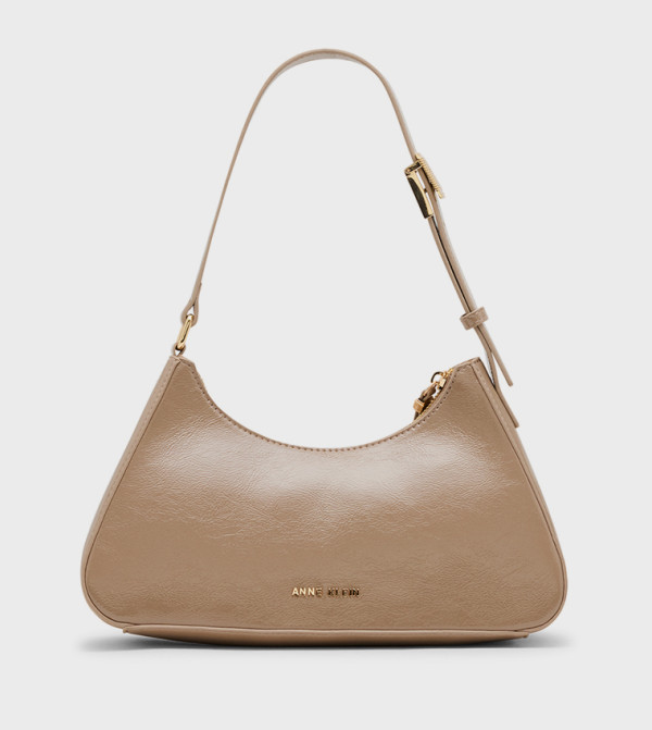 Logo Detail Zippered Shoulder Bag