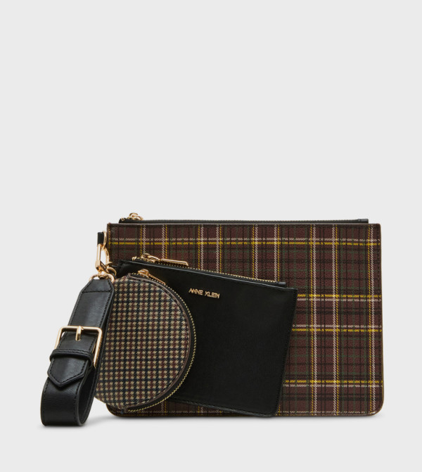 Plaid Wristlet with Coin Pouch