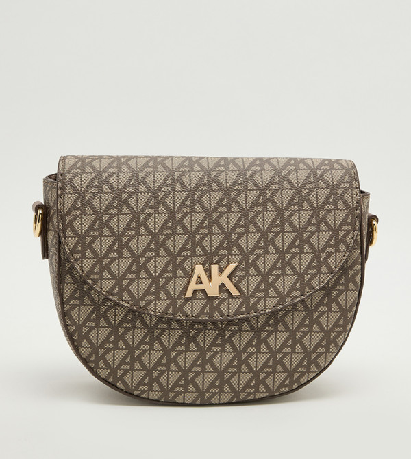 Monogram Patterned Flap Crossbody Bag