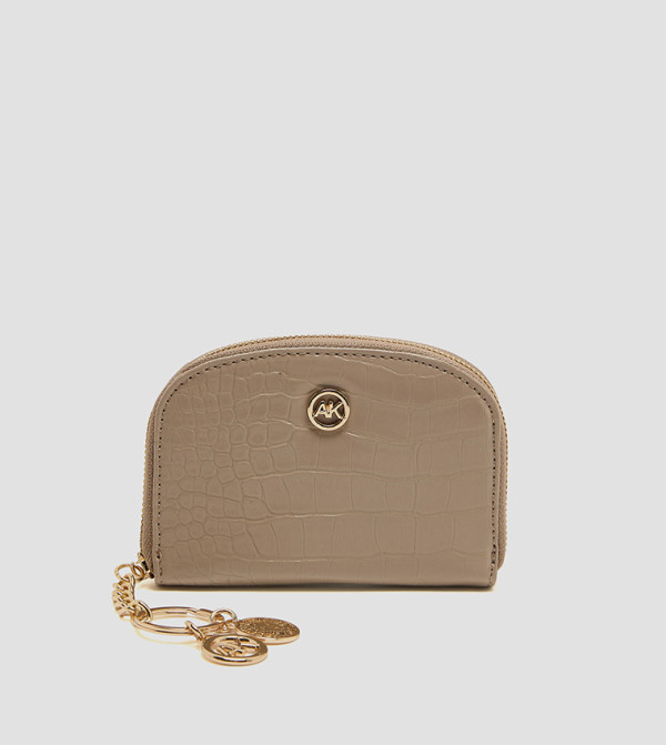 Croc Textured Zip-Around Card Holder
