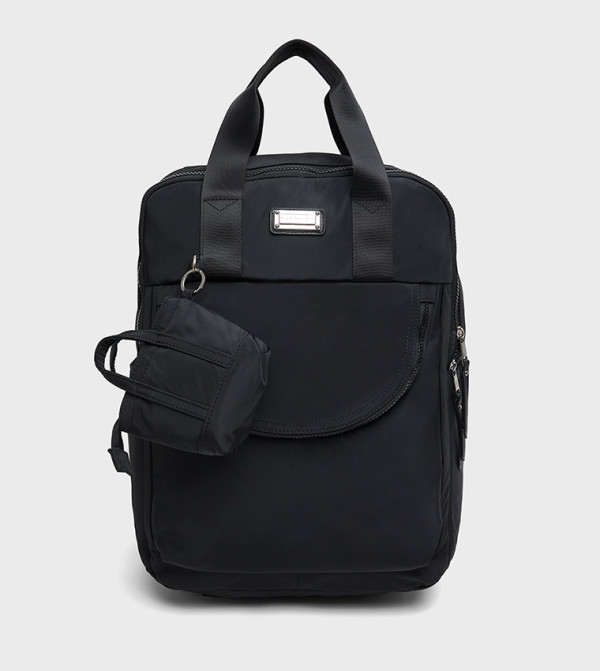 Solid Front Pocket Convertible Backpack