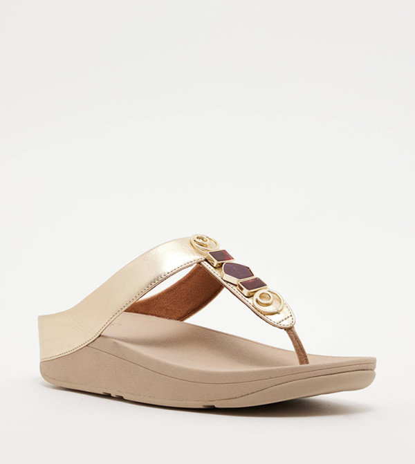 FINO Embellished T-Strap Sandals
