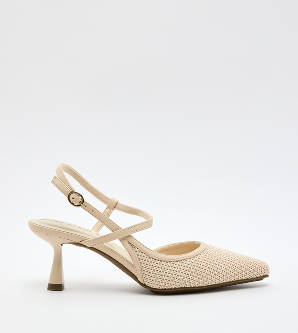 COSMO-R Braided Pointed Toe Slingback Pumps