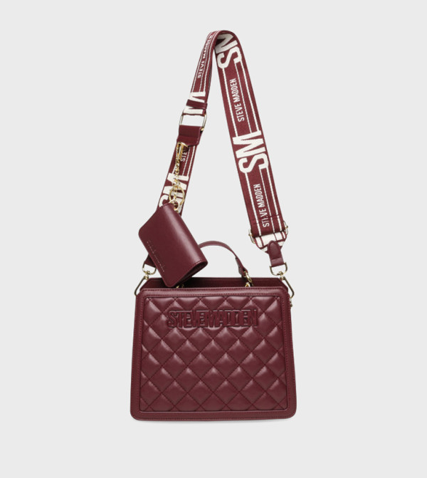 Quilted Logo Detail Zip Satchel Bag