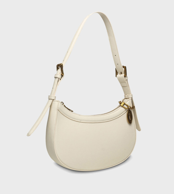 Solid Zippered Shoulder Bag