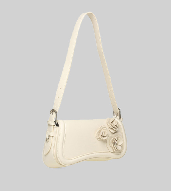 Floral Appliqued Shoulder Bag