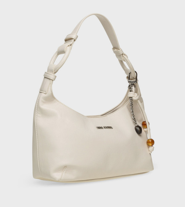 Beaded Charm Zip Shoulder Bag