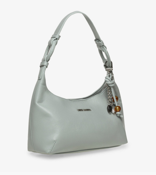 Beaded Charm Zip Shoulder Bag