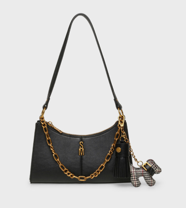 BMIKA-C Chain Detail Zip Shoulder Bag
