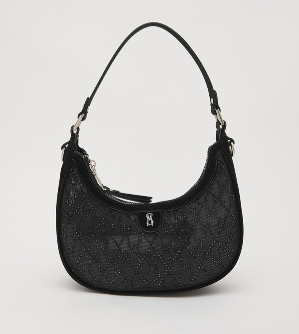 BMETA-V Embellished Zip Shoulder Bag