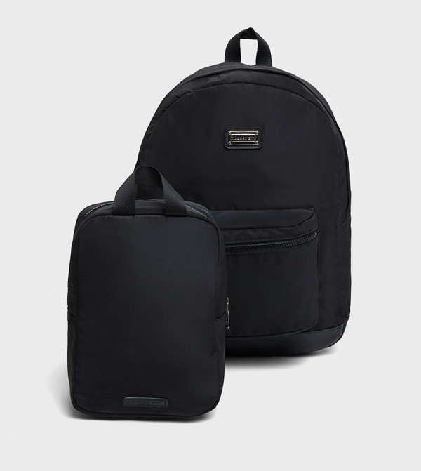 Solid Front Pocket Backpack Set