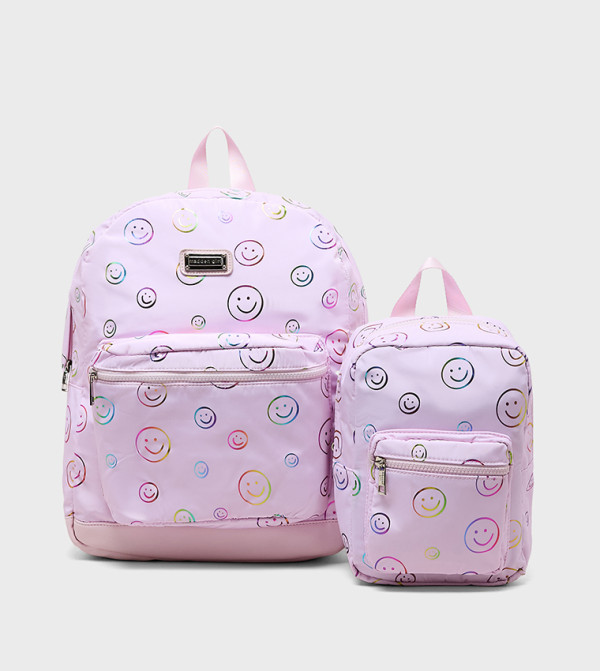 Printed Front Pocket Backpack Set