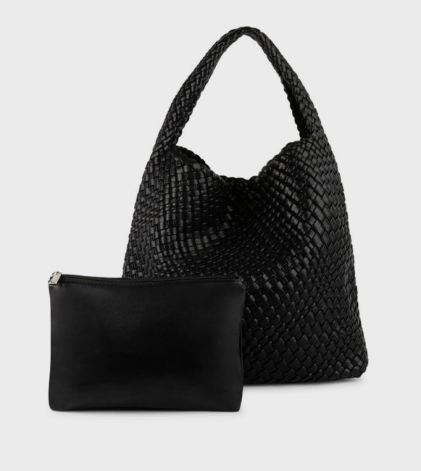 BSPENCE Basket Weave Snap Button Hobo Bag