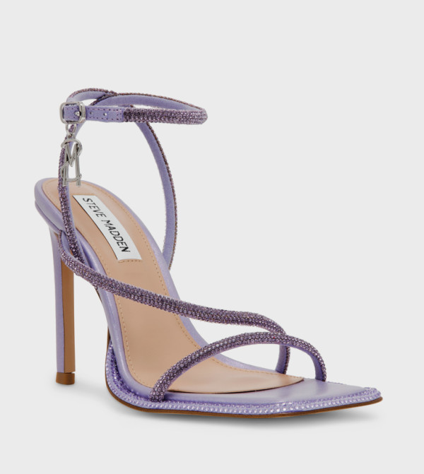 BRITTINA Embellished Ankle Loop Heeled Sandals