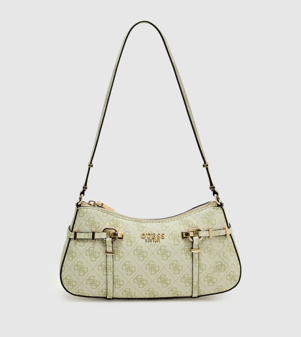 LEONA Logo Print Zippered Shoulder Bag
