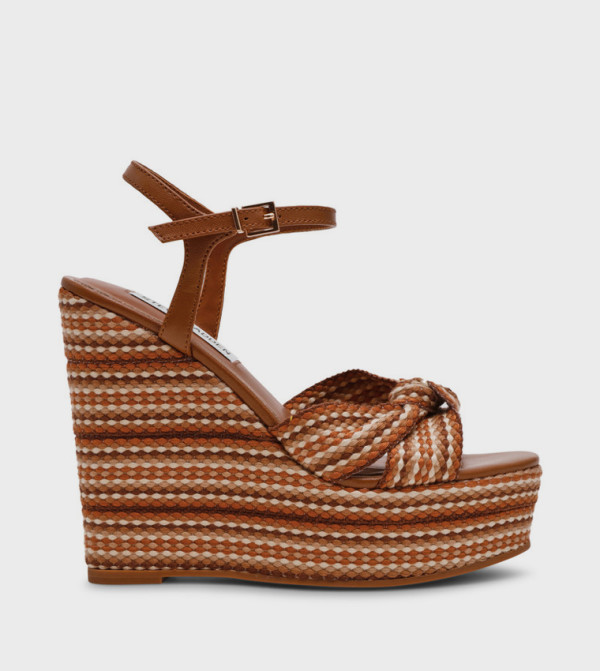 AZTEC Patterned Ankle Strap Wedge Sandals