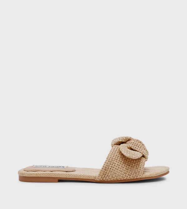 MISHA Textured Open Toe Flat Sandals