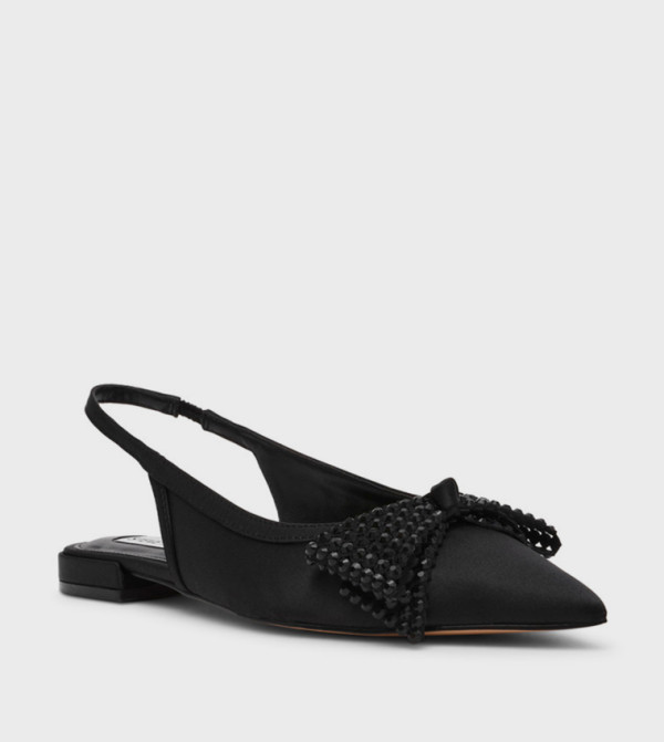 SARAPHINA Embellished Bow Slingback Flat Sandals