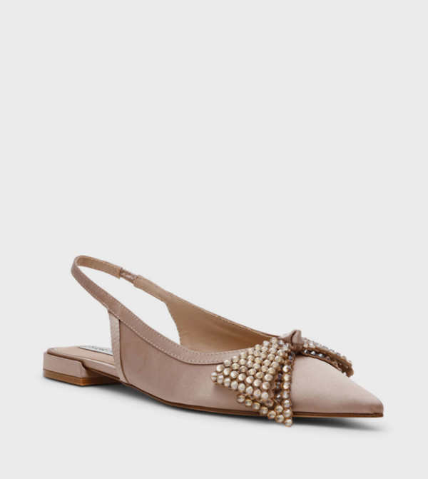 SARAPHINA Embellished Bow Slingback Flat Sandals