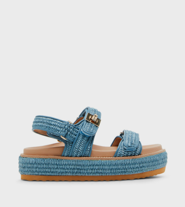 BIGMONA Textured Slingback Flatform Sandals