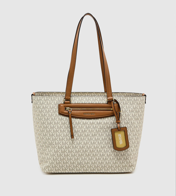 Monogram Patterned Zip Tote Bag
