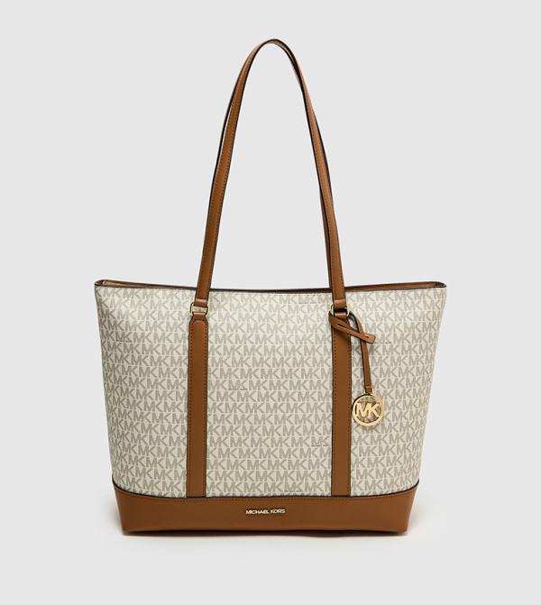 Monogram Patterned Zip Tote Bag