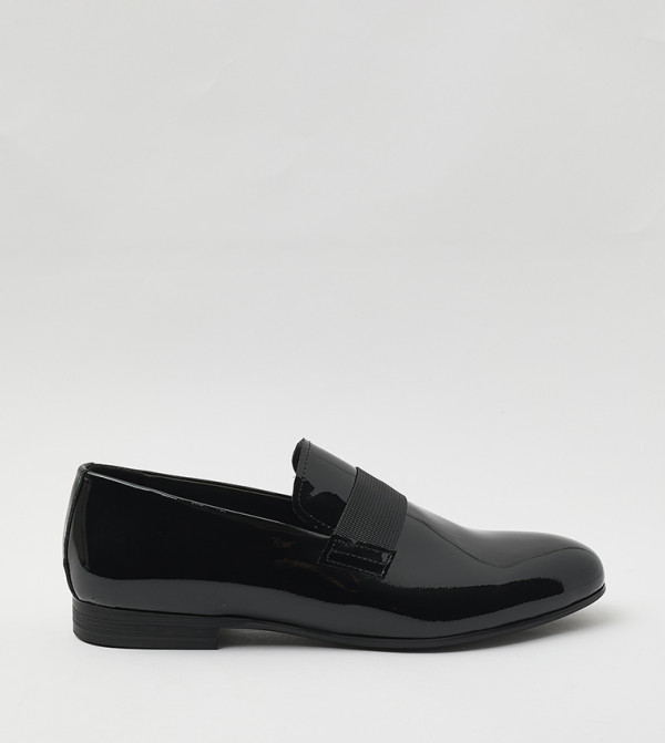 BRAXEL Glossy Leather Slip-On Formal Shoes