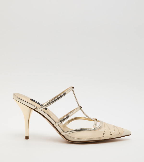 TIANALA Embellished Pointed Toe Strappy Pumps