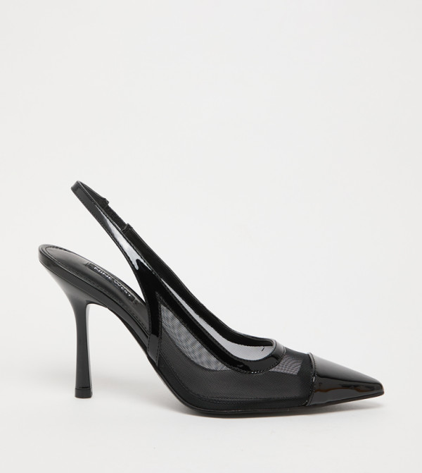 JERMAIN Mesh Peep Toe Slingback Pumps