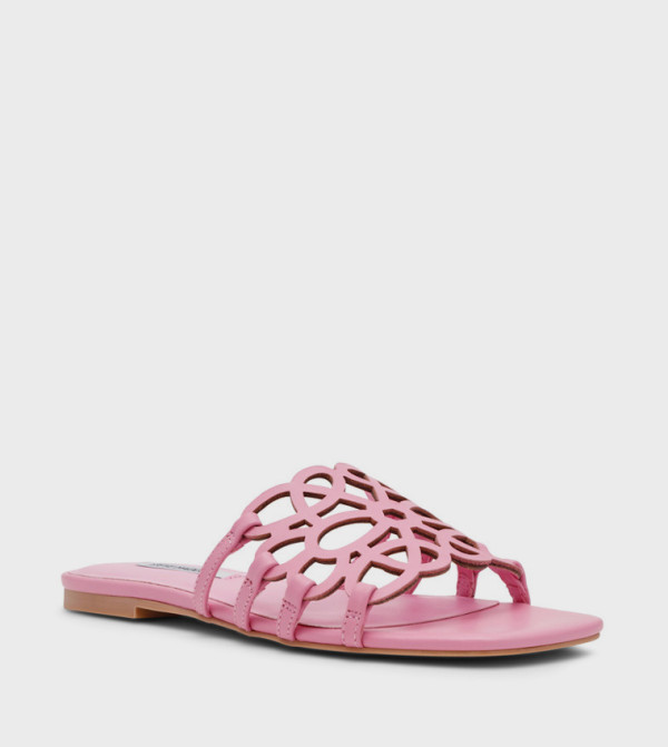 LOTUS-CN Openwork Square Toe Flat Sandals