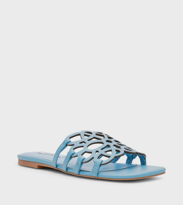 LOTUS-CN Openwork Square Toe Flat Sandals