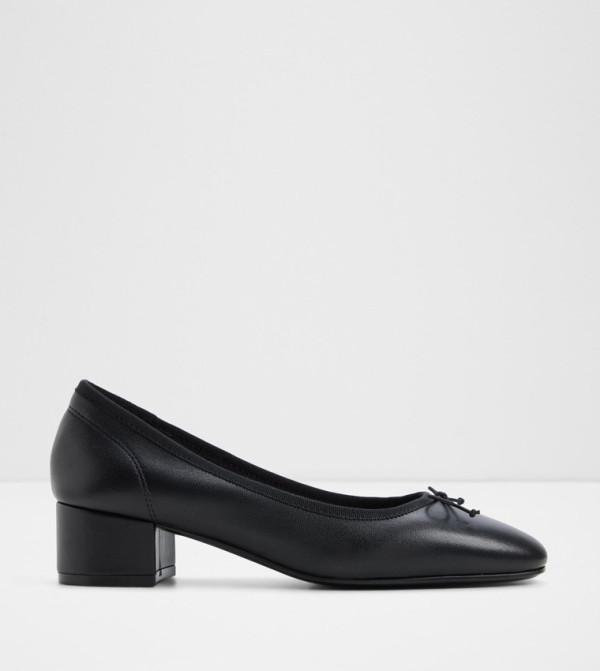 NORREYBOW Round Toe Block Heel Pumps