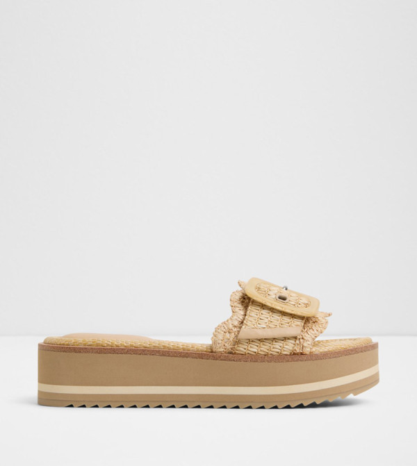 WAVYNELLY Raffia Flatform Sandals