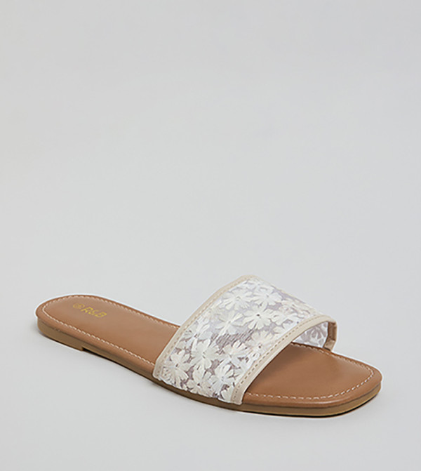 Embroidered Flat Sandals