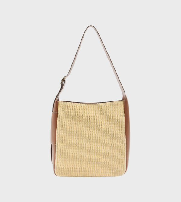 Straw Buckle Strap Shoulder Bag
