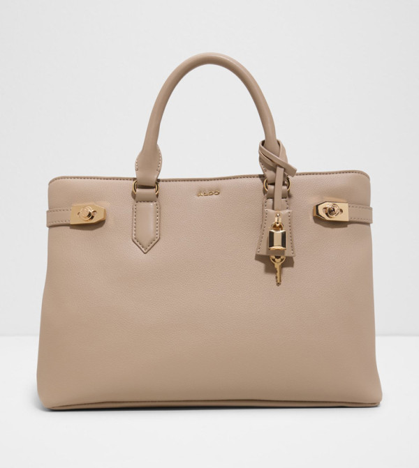 HERMYNIE Textured Twist Lock Handheld Bag