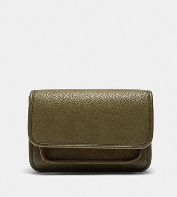 Textured Flap Crossbody Bag