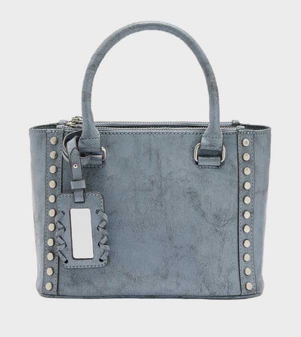 Studded Zippered Tote Bag