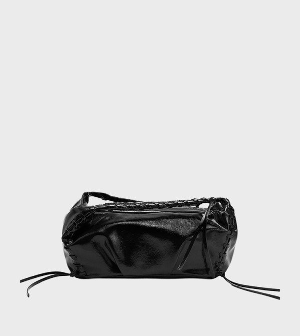 Patent Finish Zippered Shoulder Bag