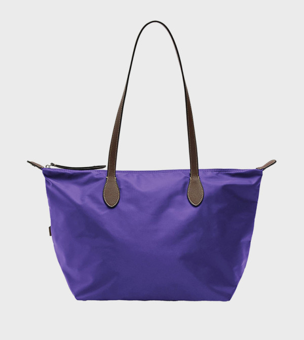 Solid Zippered Shopper Bag