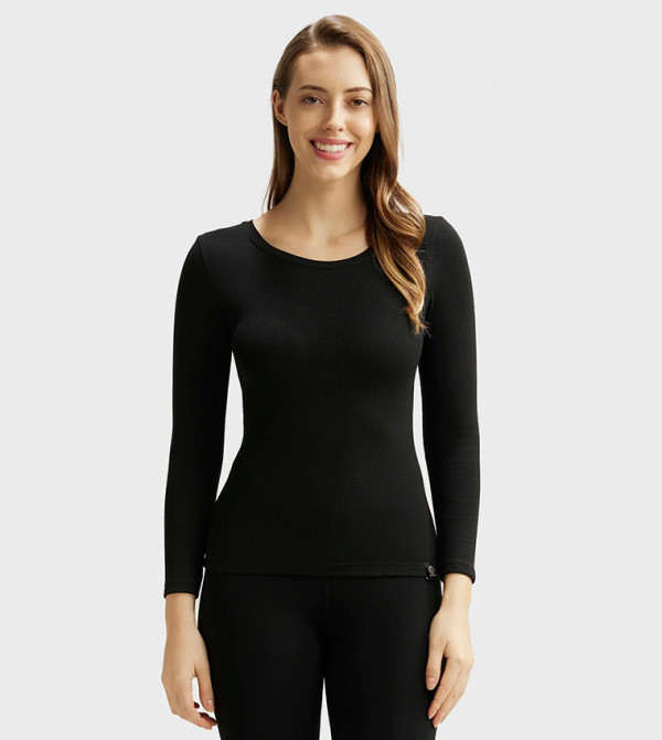 Ultra Warmth Soft Touch Microfiber Elastane Stretch Fleece Fabric Long Sleeves Thermal Top with StayWarm Technology