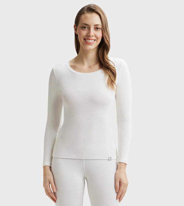 Ultra Warmth Soft Touch Microfiber Elastane Stretch Fleece Fabric Long Sleeves Thermal Top with StayWarm Technology