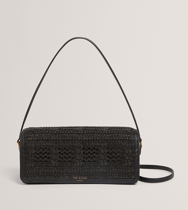 PETTRIA Woven Flap Shoulder Bag