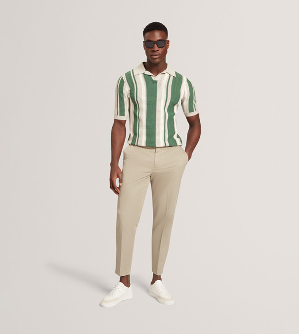 EALINGS Striped Short Sleeves Polo T-Shirt