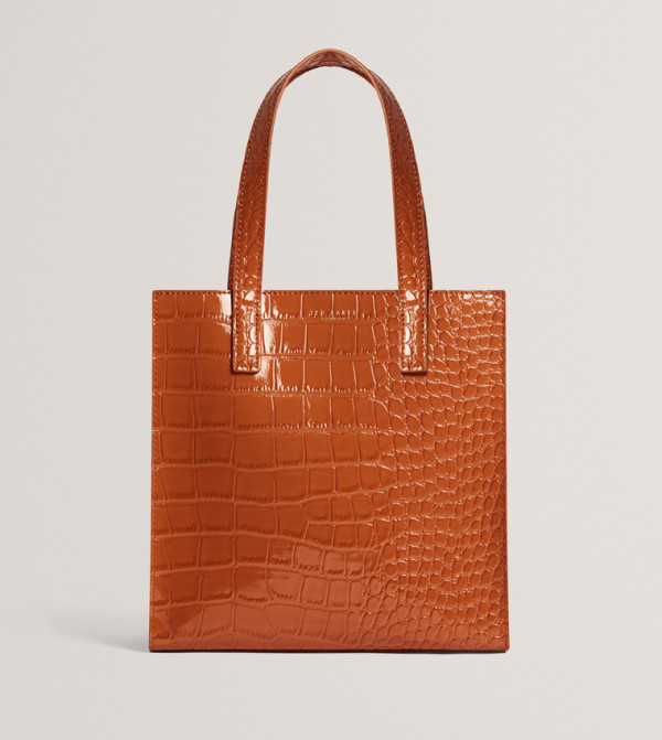 WENONAA Croc Textured Tote Bag, Small