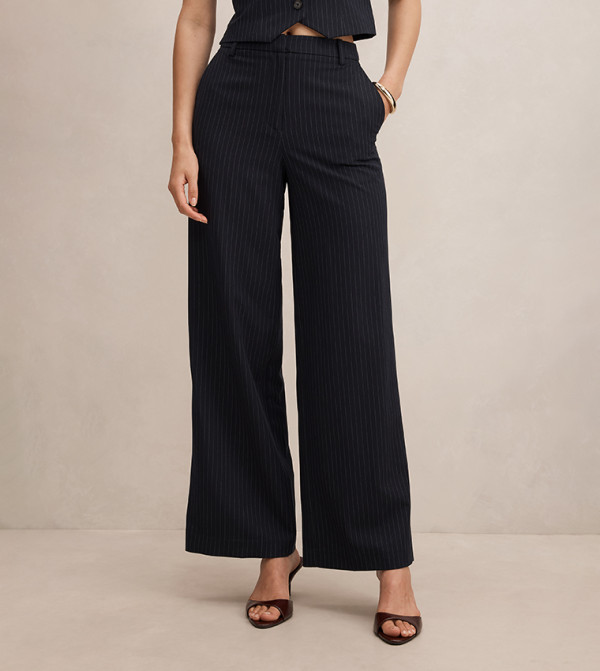PALOMA Pinstripe High Rise Wide Leg Trousers
