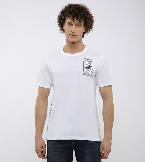 Long Printed Crew Neck T-Shirt