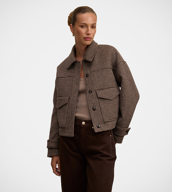 KAYLEE Check Cropped Jacket