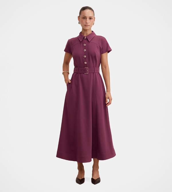 ELORA Petite Crepe Shirt Dress