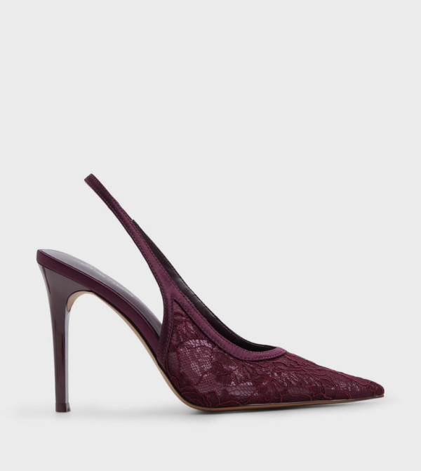 DANIELLAA Pointed Toe Lace Slingback Pumps